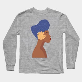 Black woman head wrap Long Sleeve T-Shirt